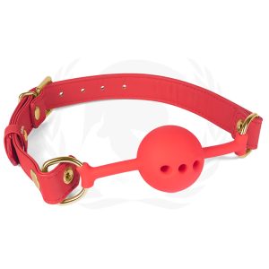 46mm Red Silicone Ball Gag w/Red Strap